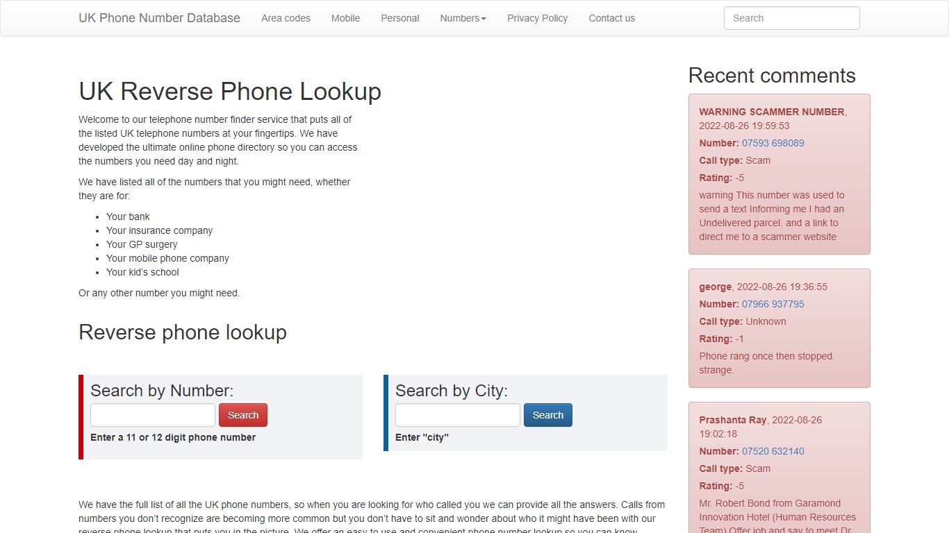 Reverse phone lookup free | Phone number lookup - UK area codes ...